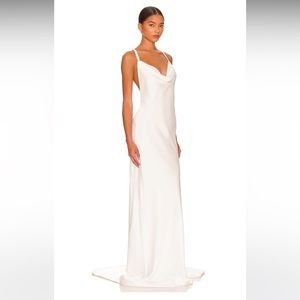 Norma Kamali X revolve. Cross back bias gown